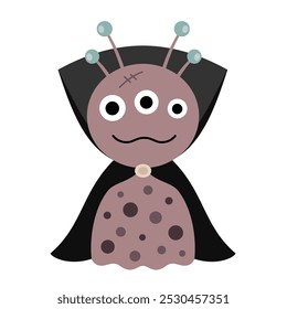 Halloween monster clipart. Cute monster doodle. Spooky season. Hand drawn vector illustration.