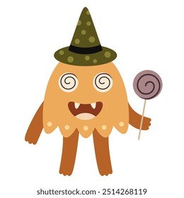 Halloween monster clipart. Cute monster clipart. Kids Halloween doodle. Spooky season. Hand drawn vector illustration.