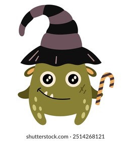 Halloween monster clipart. Cute monster clipart. Kids Halloween doodle. Spooky season. Hand drawn vector illustration.