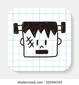 halloween monster doodle drawing