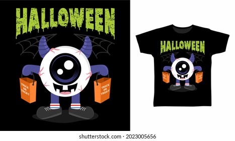 Halloween monster eye t shirt design