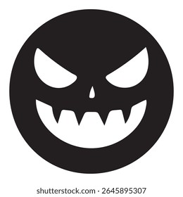 Halloween monster face emoji icon silhouette vector illustration 