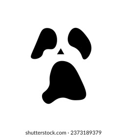 Halloween monster face on white background