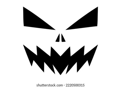 Halloween monster face silhouette character illustration.	