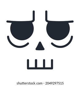 Halloween monster face. Halloween sticker. Monster face like halloween pumpkin, skull, vampire. Horror icons. Vector illustration