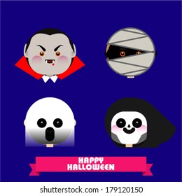 Halloween monster faces