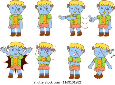Halloween monster of Frankenstein set