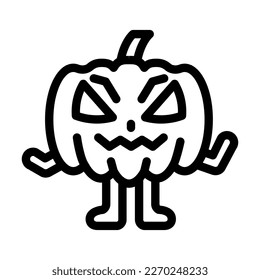 halloween monster funny line icon vector. halloween monster funny sign. isolated contour symbol black illustration