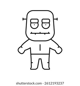halloween monster funny line icon vector. halloween monster funny sign. isolated contour symbol black illustration