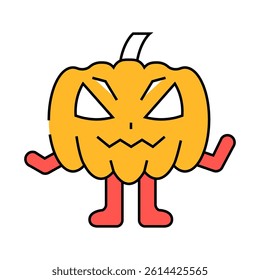 halloween monster funny line icon vector. halloween monster funny sign. isolated symbol illustration