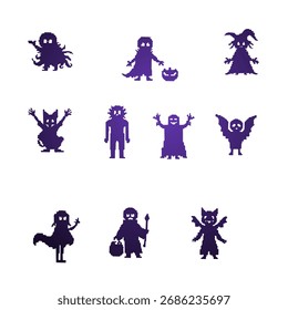 Halloween Monster Gradient Color Vector
