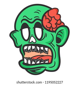 Halloween monster head illustrations, vector illustrations