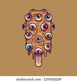Halloween Monster Ice Cream illustration