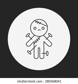 halloween monster line icon