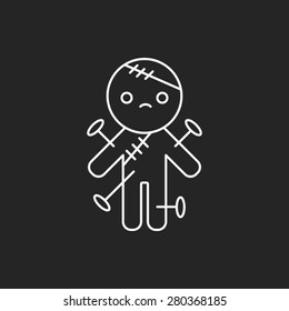 halloween monster line icon