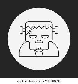 halloween monster line icon