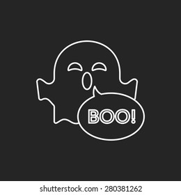 halloween monster line icon