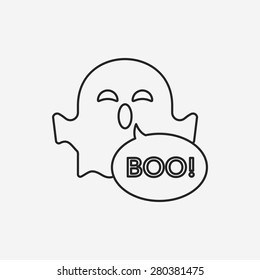 halloween monster line icon