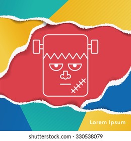 halloween monster line icon