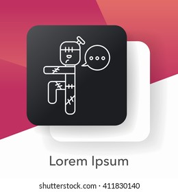 halloween monster line icon