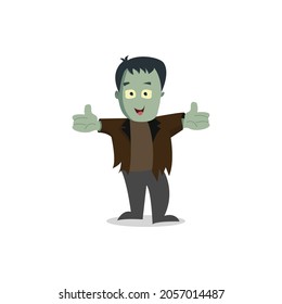 Halloween monster on white background