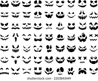 Halloween Monster Pumpkin Face Clipart Vecter Files Bundle svg