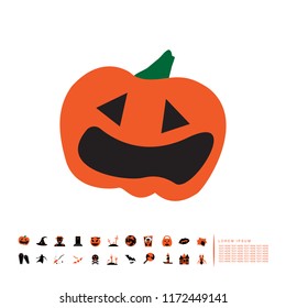 Halloween monster pumpkin flat design