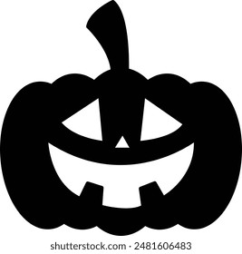 Halloween Monster Pumpkin Silhouette Icon - Spooky and Festive Celebration of All Hallows' Eve"