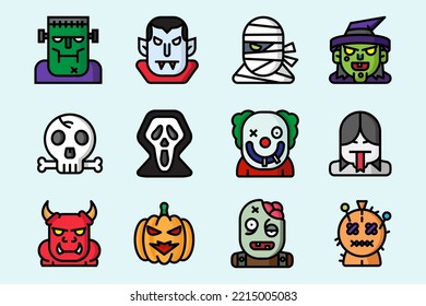 Halloween monster scary october doodle