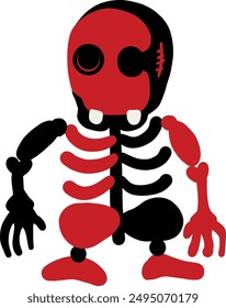 Halloween monster skeleton. hand drawing vector file.