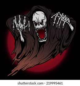 Halloween monster skeleton on a dark background
