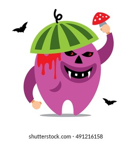 Halloween Monster. Vector Cartoon Illustration.