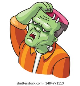 Halloween monster. Vector illustration in a cartoon style. Isolated on white background. Elements for you Halloween.