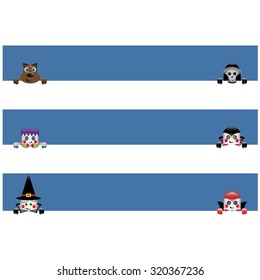 Halloween monsters banner