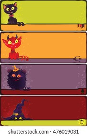 Halloween monsters' banners