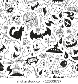 Halloween monsters  - seamless  background