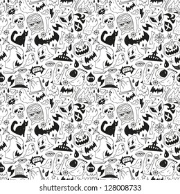 Halloween monsters  - seamless  background