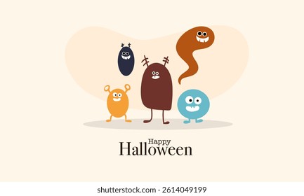 Halloween monsters set vector for halloween event