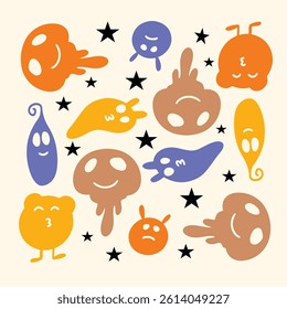 Halloween monsters set vector for halloween event