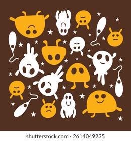 Halloween monsters set vector for halloween event