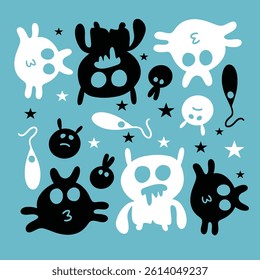 Halloween monsters set vector for halloween event