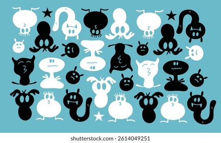 Halloween monsters set vector for halloween event