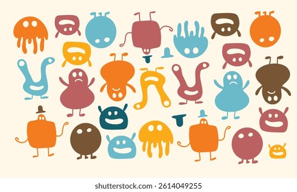 Halloween monsters set vector for halloween event