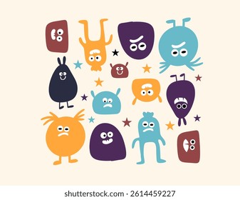 Halloween monsters set vector for halloween event