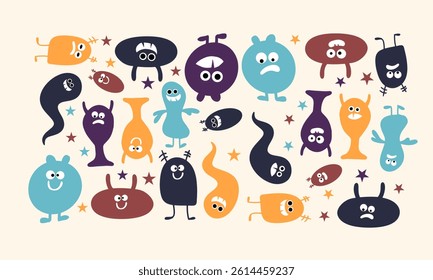 Halloween monsters set vector for halloween event