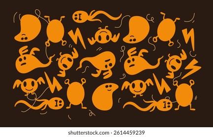 Halloween monsters set vector for halloween event