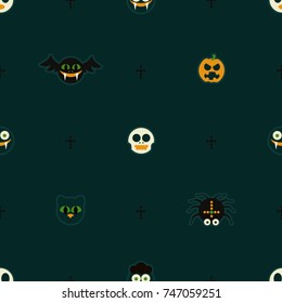 Halloween monsters - vector background