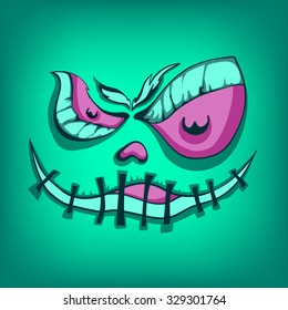 halloween monsters, vector illustration, face square avatar, hand-drawing icon
pumpkin beast,
