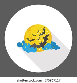 Halloween moon and bats icon