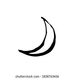 Doodle de la luna de Halloween. Ilustración vectorial aislada para el diseño de las vacaciones de octubre